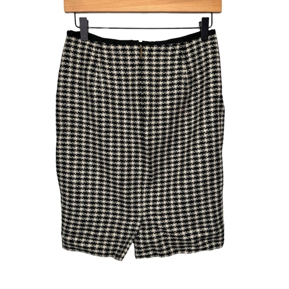 Tory Burch Black & Cream Wool Houndstooth Pencil Skirt Size 2 - Picture 2 of 11
